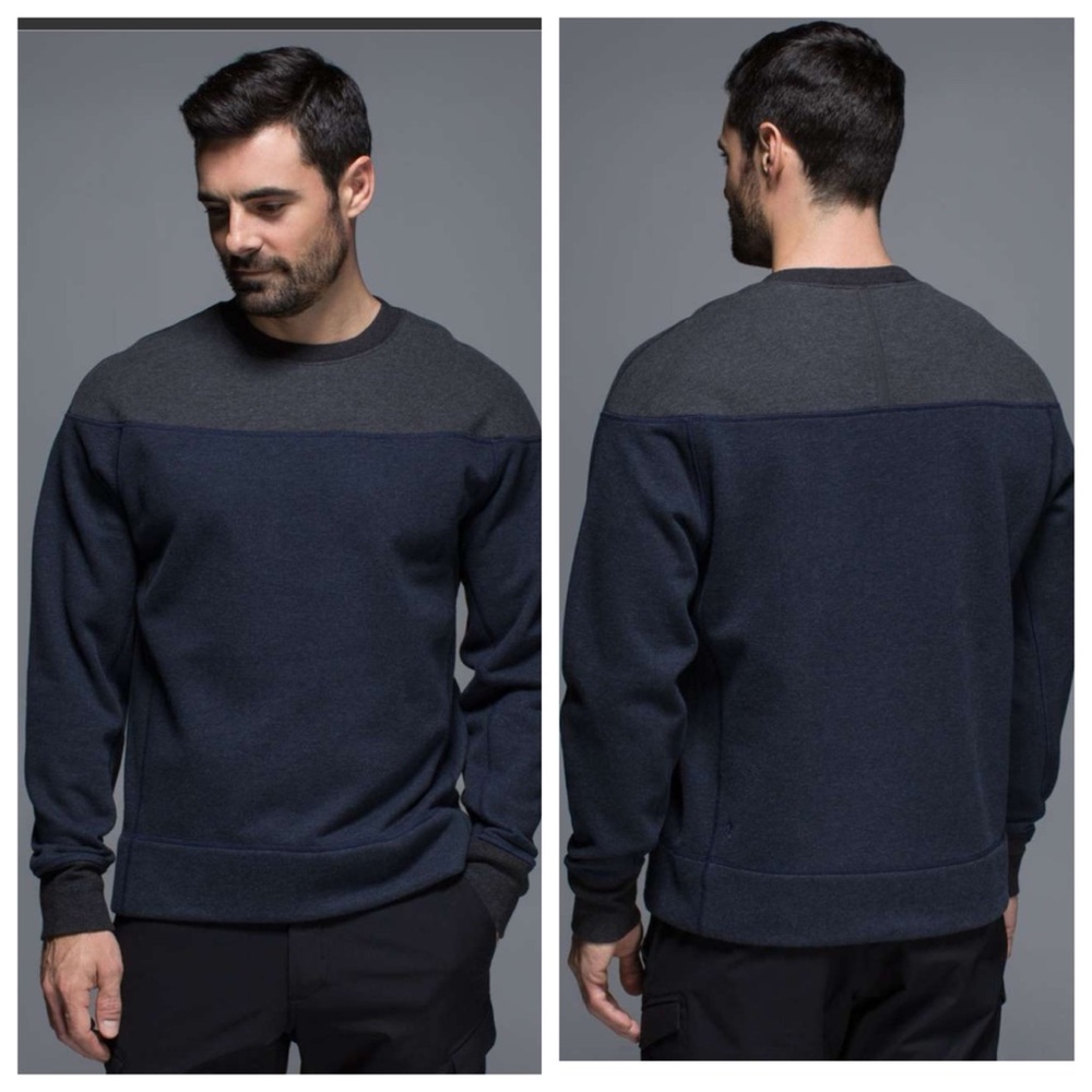 Lululemon Revolve Long Sleeve Men's XL Heathered Inkwell Black Sweatshirt